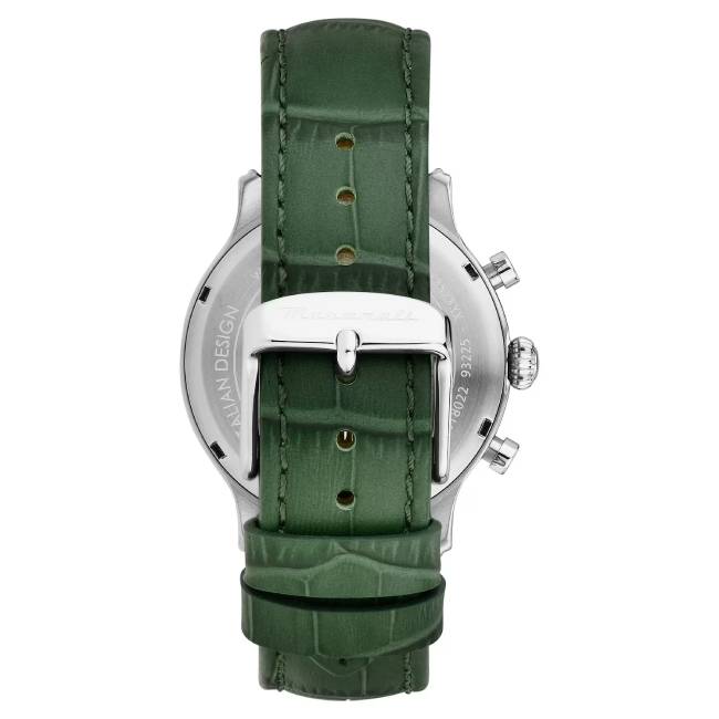Orologio Uomo Maserati Epoca Slim Verde Acciaio Pelle Verde Quarzo Cronografo R8871618022