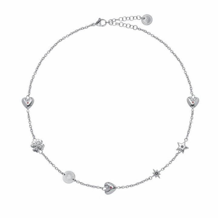 Collana Donna Gioielli Liujo Acciaio Bianco Charms LJ3175
