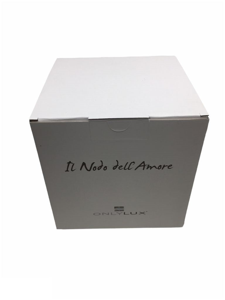 Scultura Cristallo Onlylux Nodo Dell'Amore Bianco 21 cm OL01649