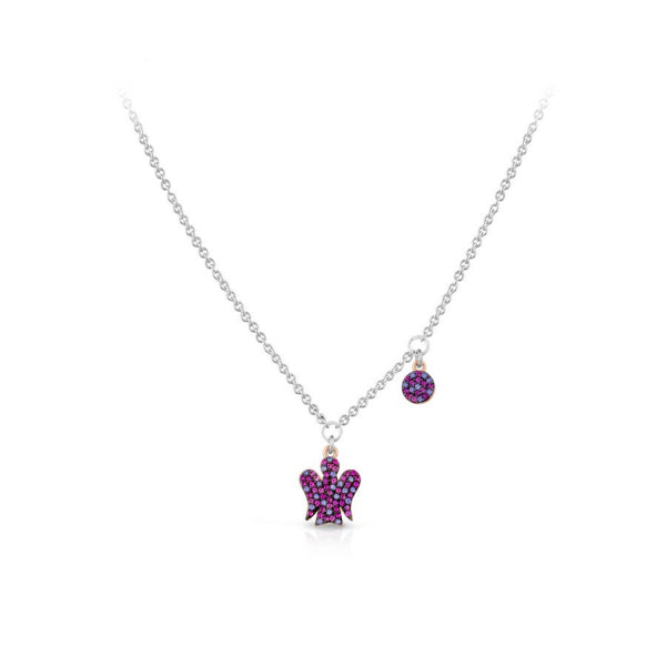Collana Donna Roberto Giannotti Argento 925 Zirconi Pendente Disco Angelo GIA425