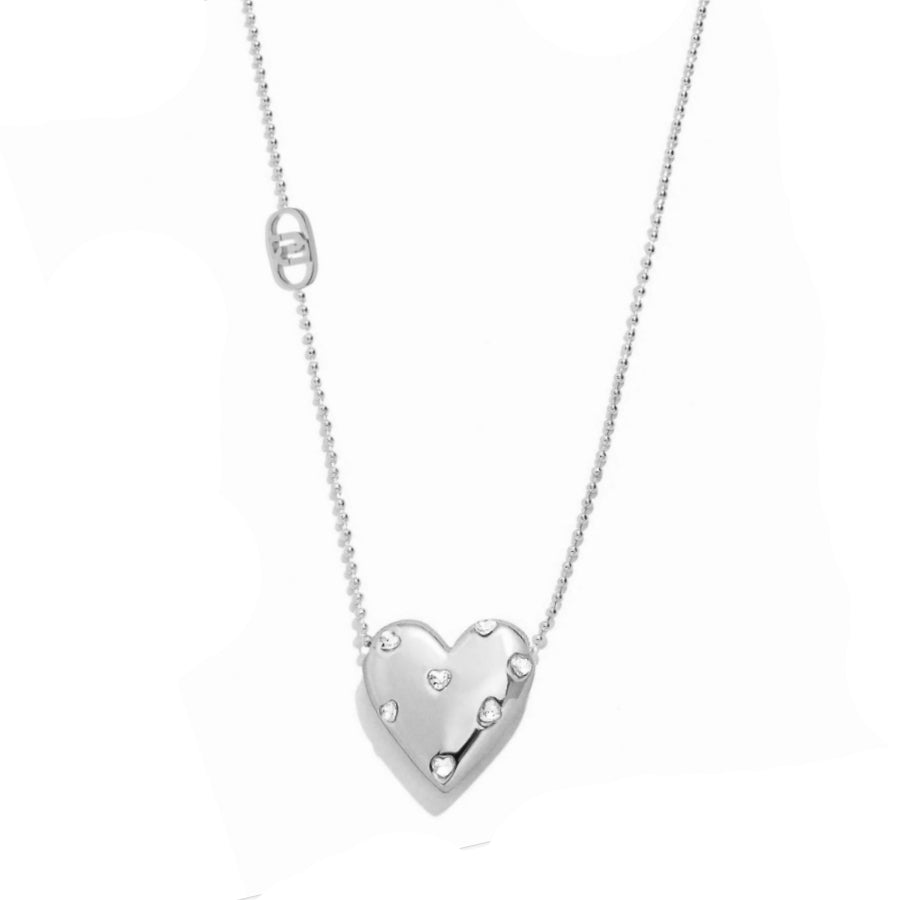 Collana Donna Liu Jo Acciaio Cuore Logo Zirconi Bianchi LJ2760