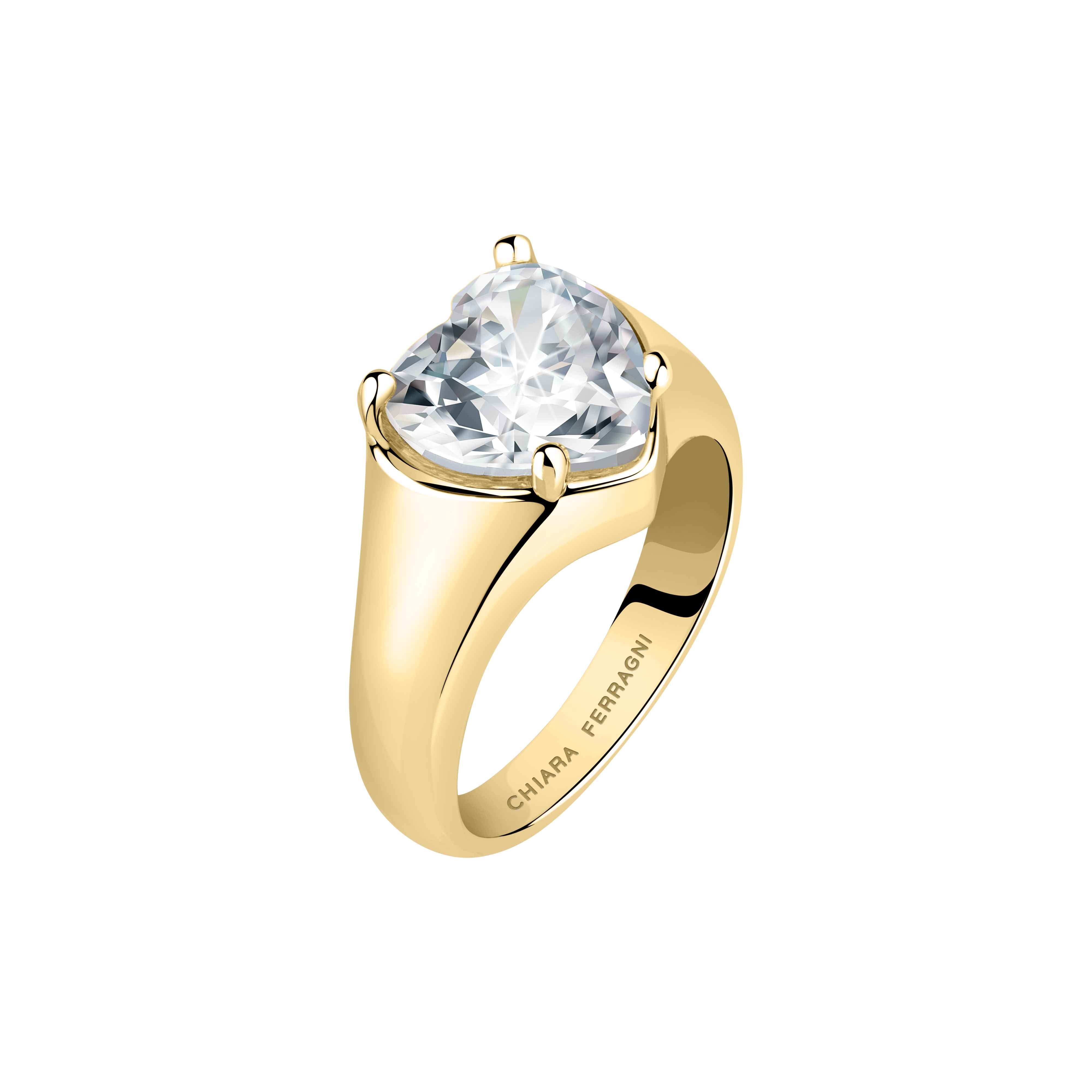 Anello Donna Chiara Ferragni con Zircone Bianco centrale a forma di cuore