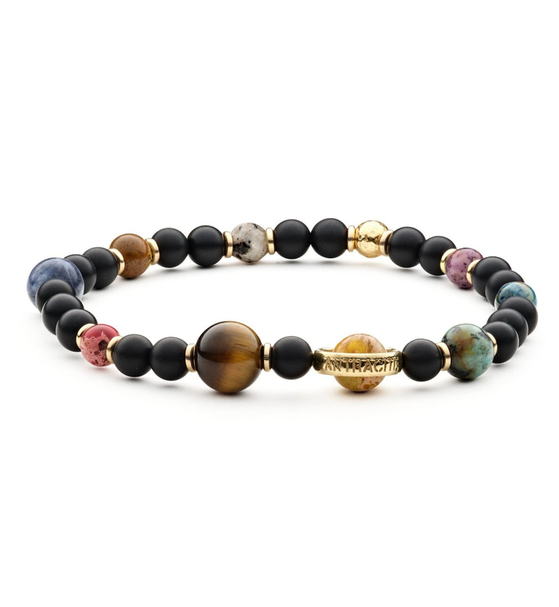 Bracciale Uomo Antracite Con Pietre Universum Gold