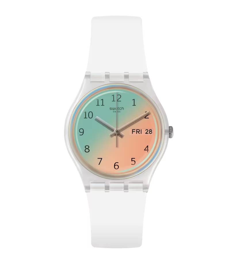 Orologio Donna Bambina Swatch Ultrasoleil Quarzo Doppia Data Rosa GE720