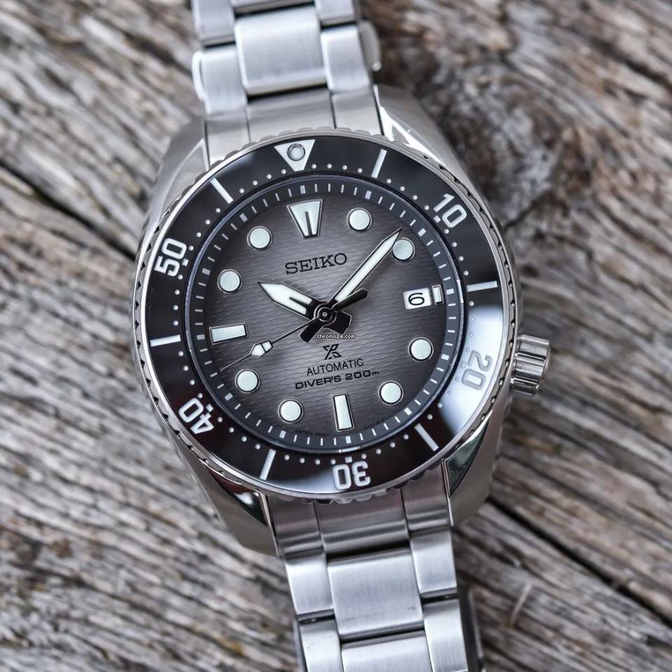 Orologio Uomo Seiko Prospex Automatico Premium Acciaio Data Nero SPB323J1