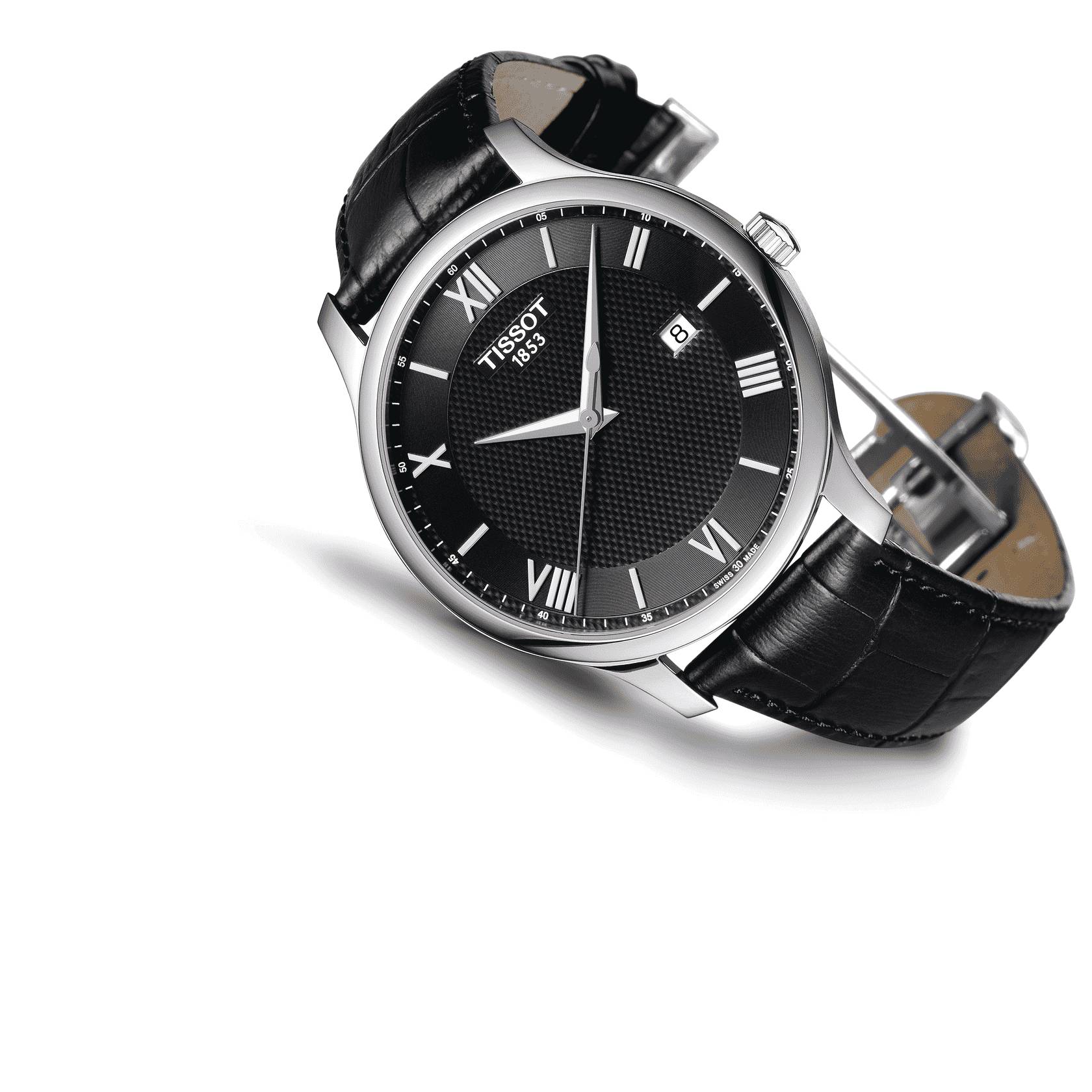 Orologio Uomo Tissot Quarzo Solo Tempo Acciaio Tradition Pelle Nero T0636101605800