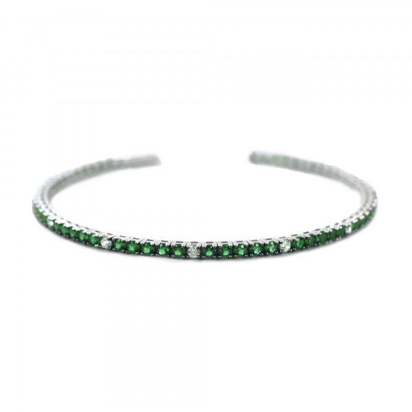 Bracciale Uomo Zancan Tennis Argento 925 Zirconi verdi e bianchi ESB125-19