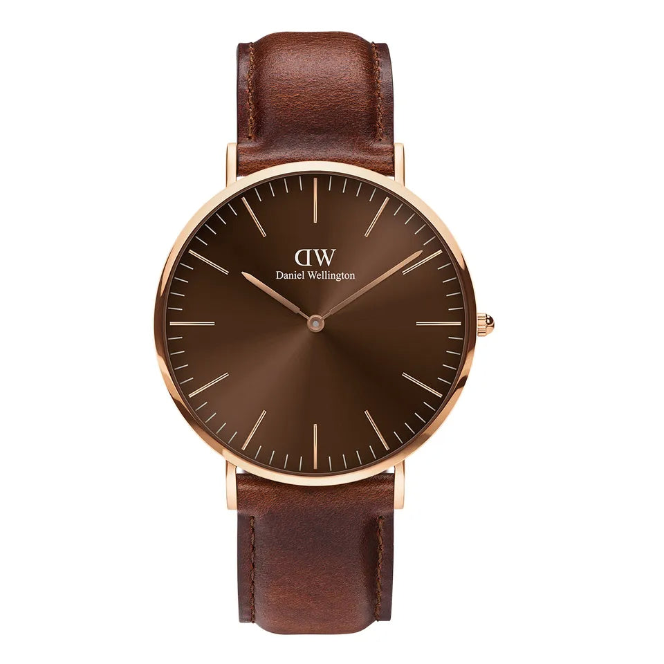 Orologio Uomo Daniel Wellington Quarzo Acciaio Rosè Cioccolato 40 mm DW00100627