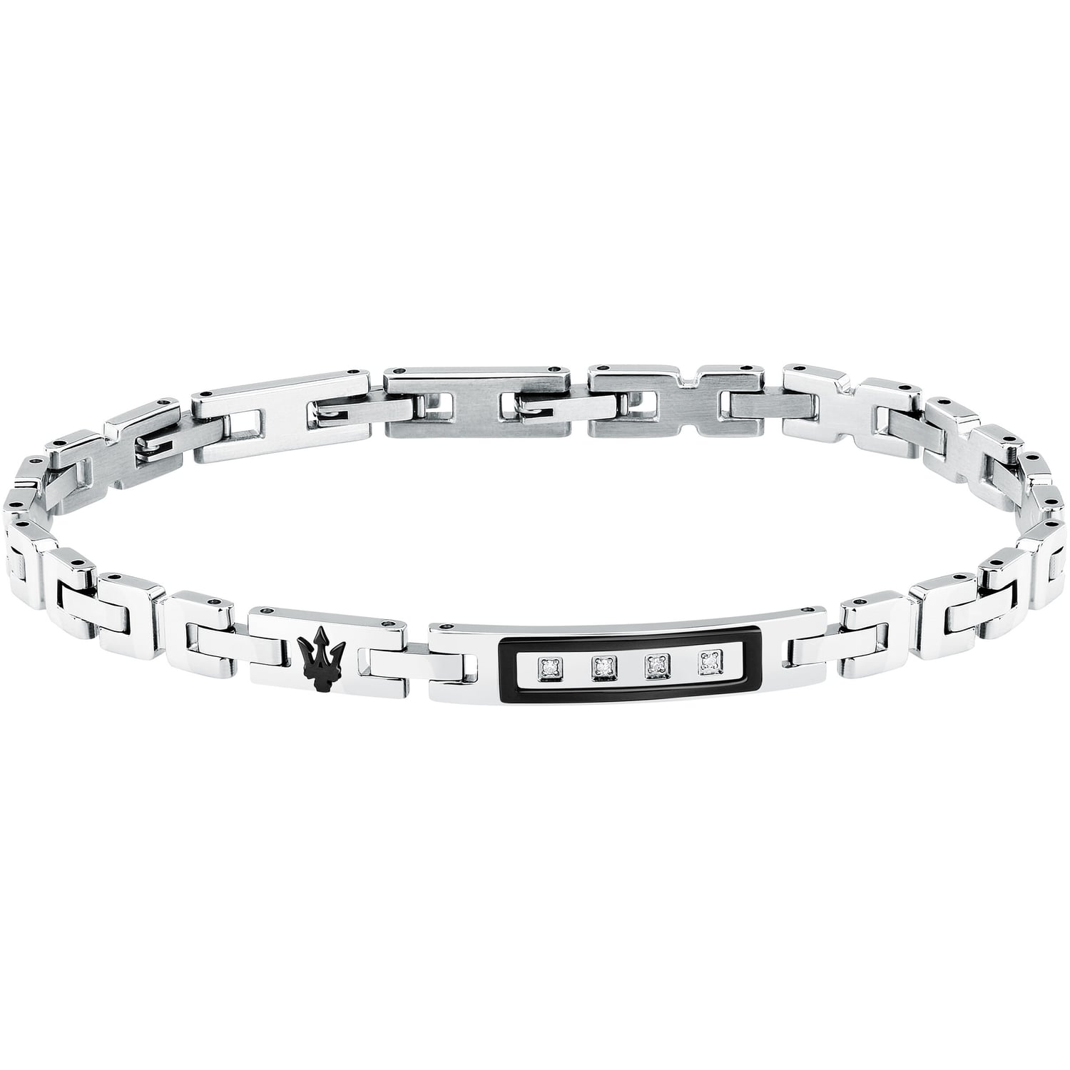 Bracciale Uomo Maserati Acciaio Bicolore Targhetta Centrale Con zirconi JM125ATY21