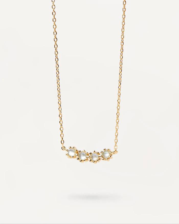 Collana Donna PDPaola Argento Dorato 925 Zirconi Verdi CO01-367-U