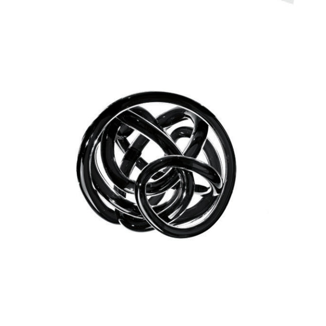 Scultura Cristallo Onlylux Nodo dell'Amore Nero 21 cm OL01651