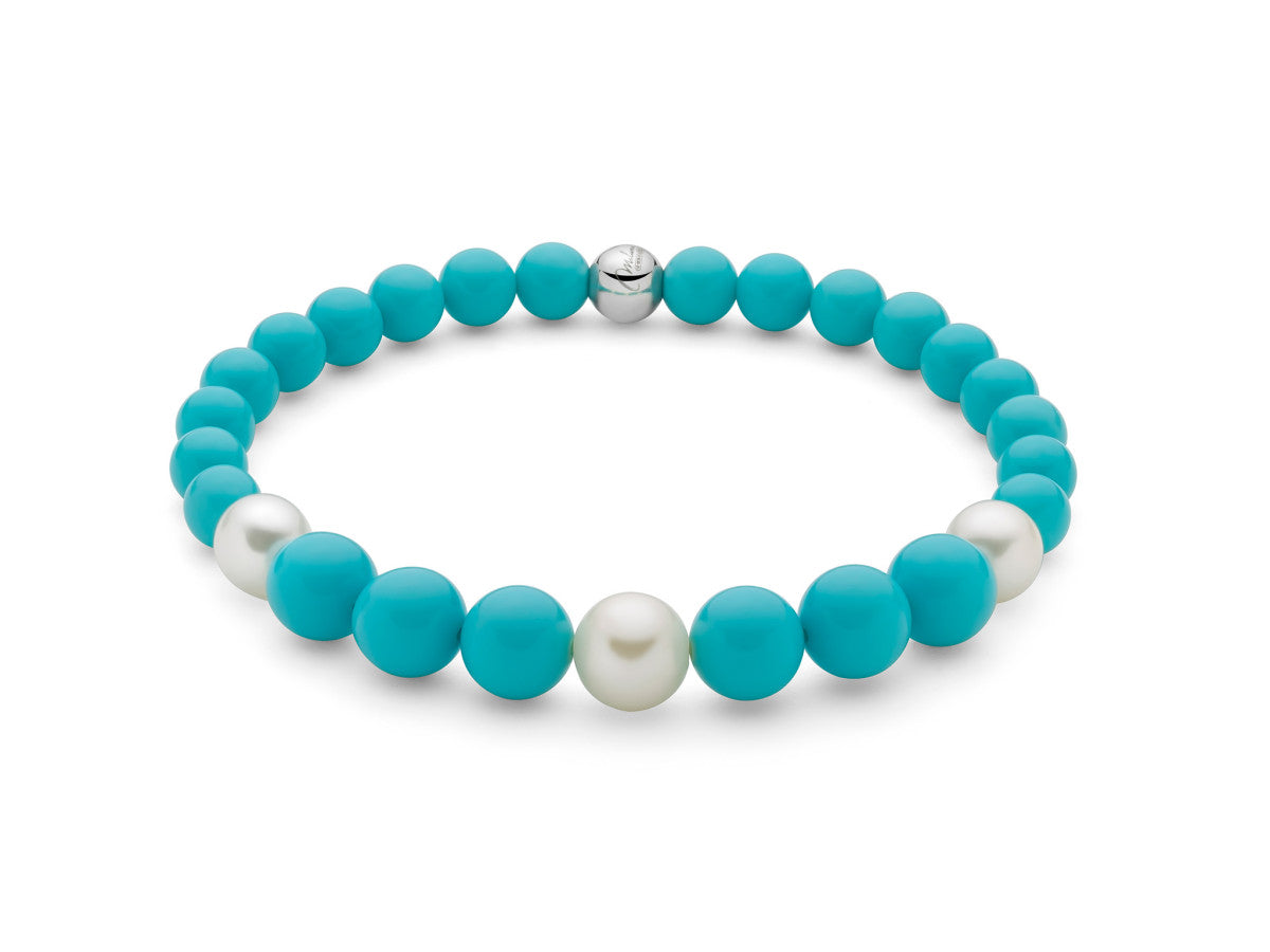 Bracciale Donna Miluna Terra Mare Agglomerato Turchese e Perla PBR3664