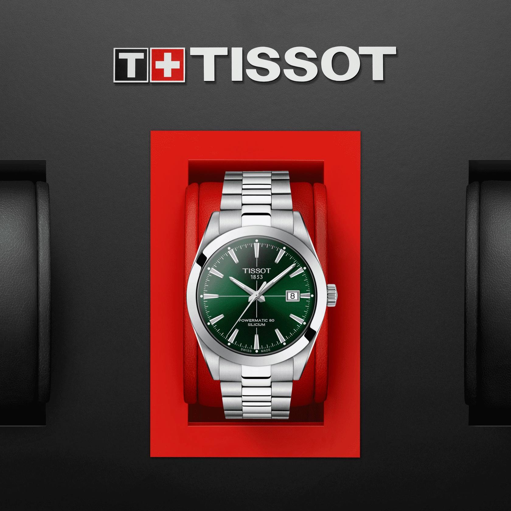 Orologio Uomo Tissot Acciaio Automatico Gentelman Powermatic 80 Verde T1274071109101