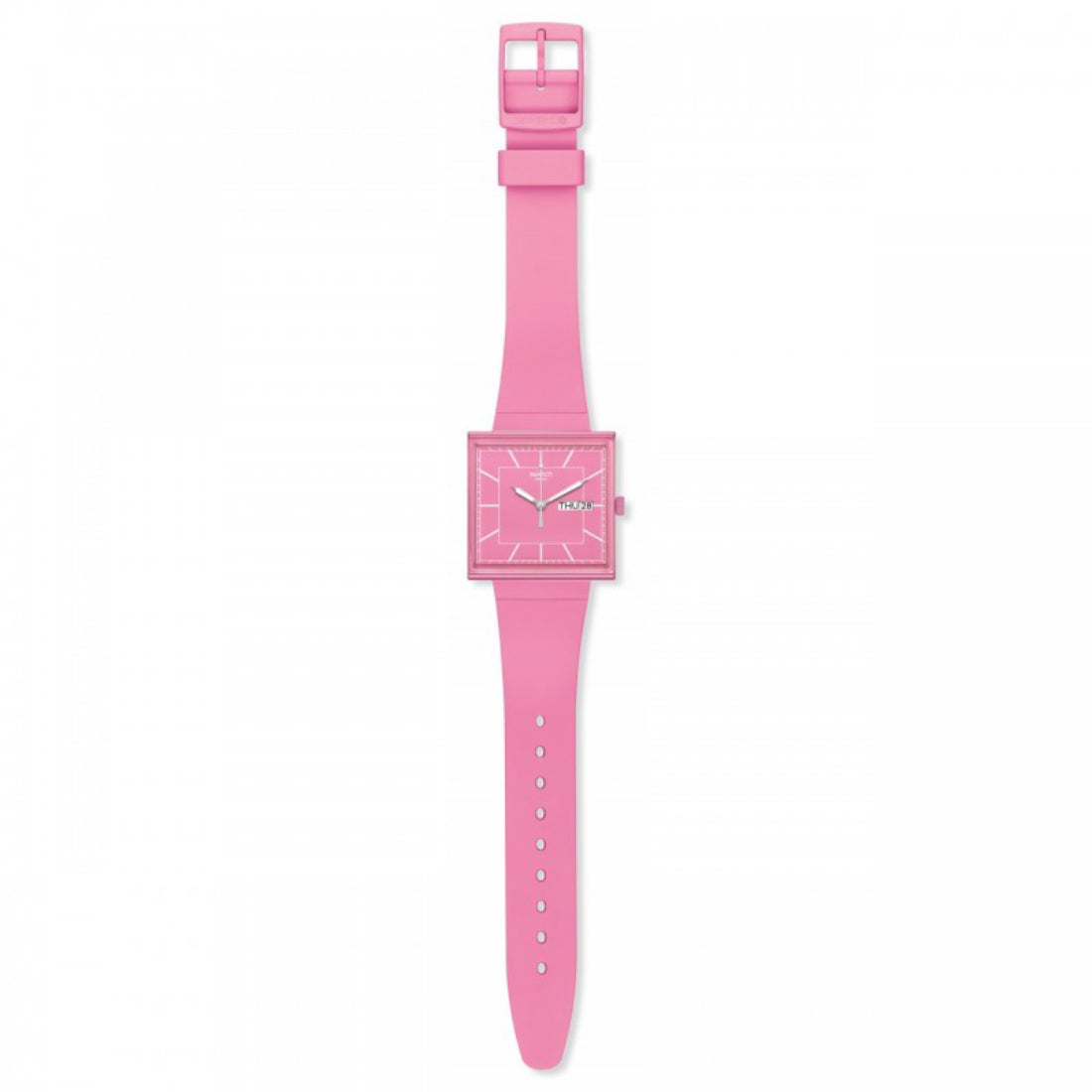 Orologio Unisex Swatch What IF Cassa Quadrata Rosa Dargen D'Amico SO34P700