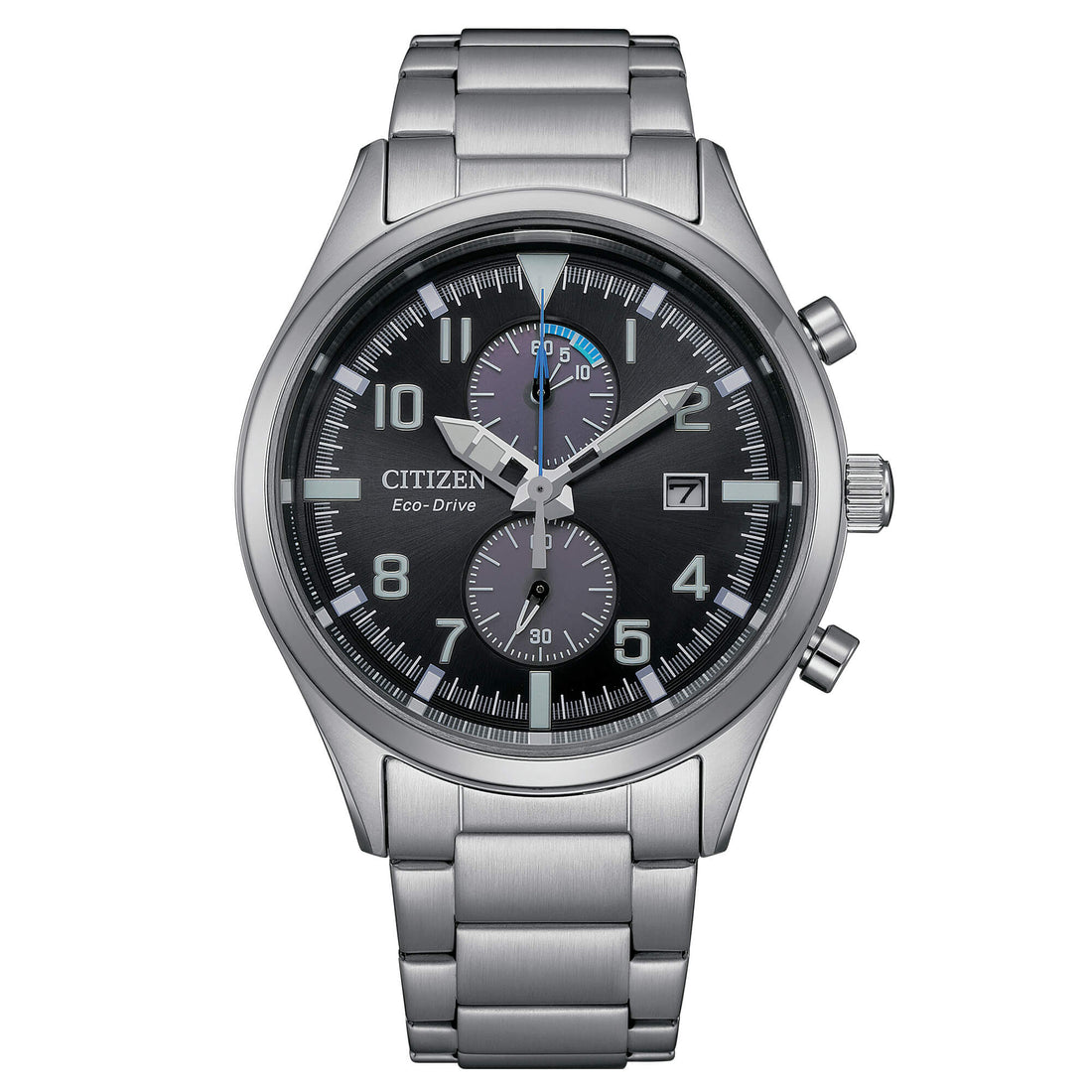 Orologio Uomo Citizen Eco Drive Cronografo Classic Data Acciaio Nero CA7028-81E