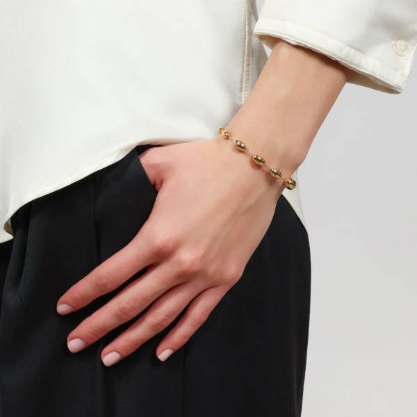 Bracciale Donna Unoaerre Boule Argento Dorato Lucido 587013