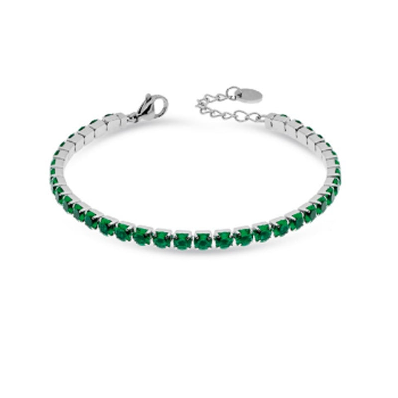 Bracciale Donna Liu Jo Acciaio Tennis Zirconi Verdi 4 MM LJ2420