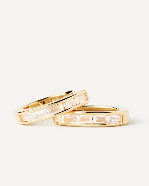 Orecchini Donna PDPaola Argento Dorato 925 Cerchi Semplici Zirconi AR01-960-U
