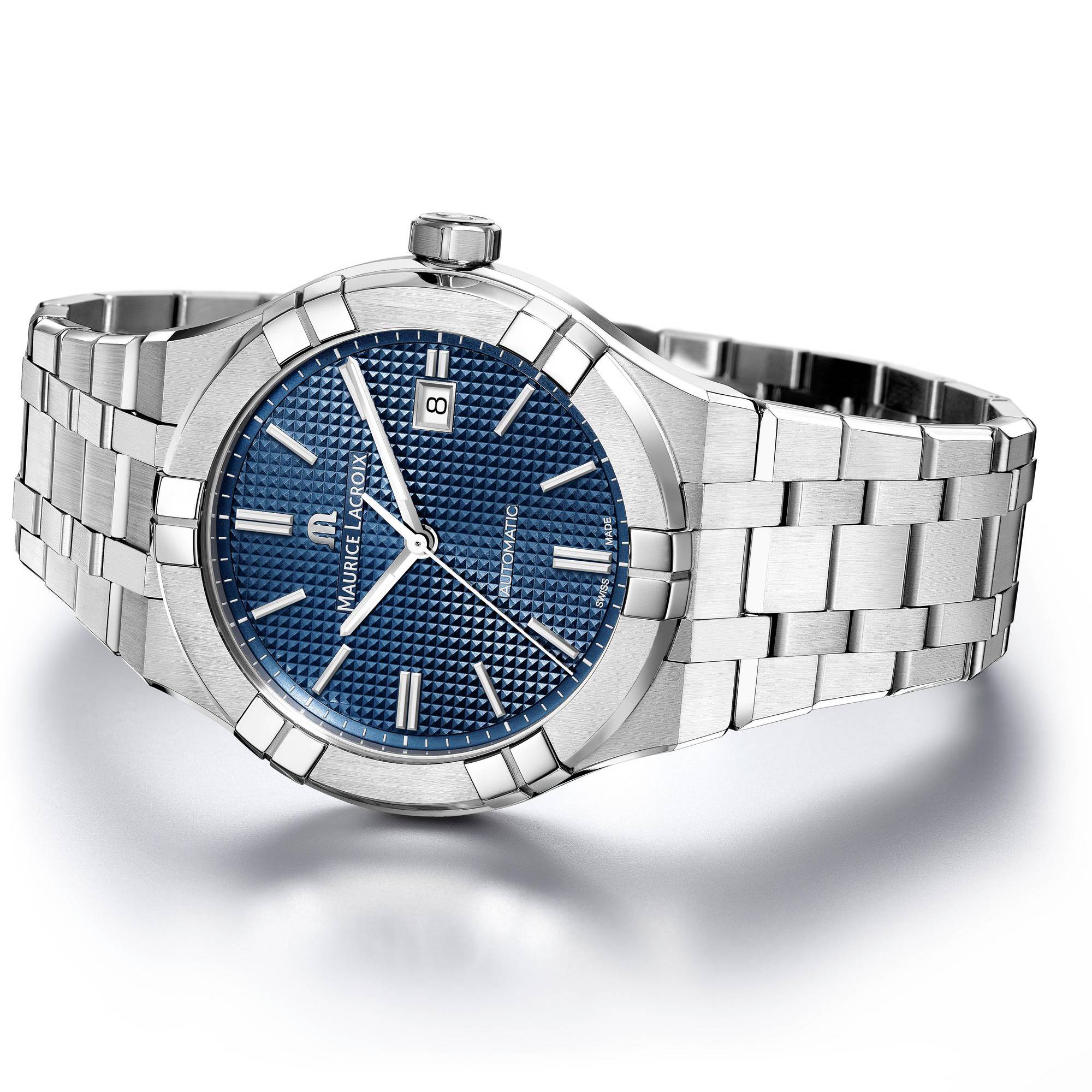 Orologio Uomo Maurice Lacroix Aikon Data Automatico Blu AI6008-SS002-430-1