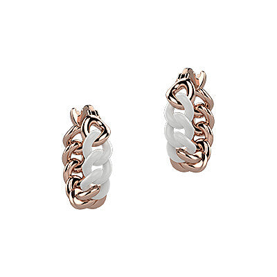 Orecchini Bambina Nanàn Argento Rosè 925 Cerchio Smalto Grigio Clip NAN0375