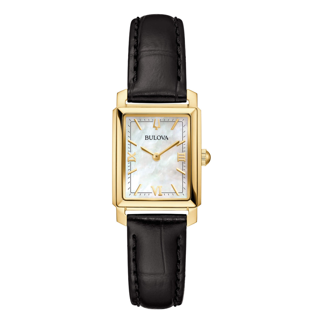 Orologio Donna Bulova Quarzo Solo Tempo Sutton Tank Acciaio Dorato Pelle 97L173