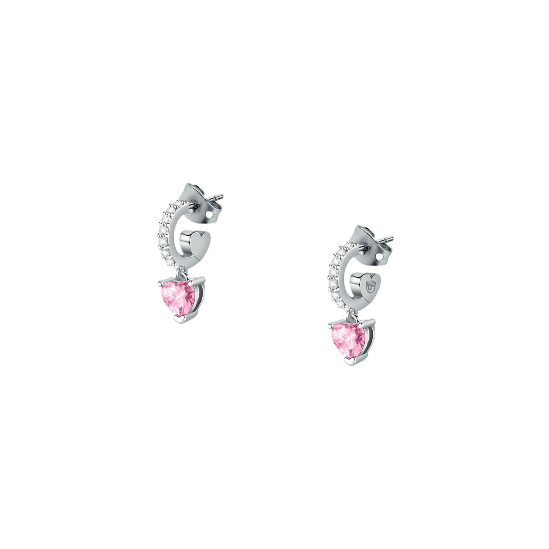 Orecchini Donna Chiara Ferragni Acciaio Zircone pendente Rosa a forma di cuore