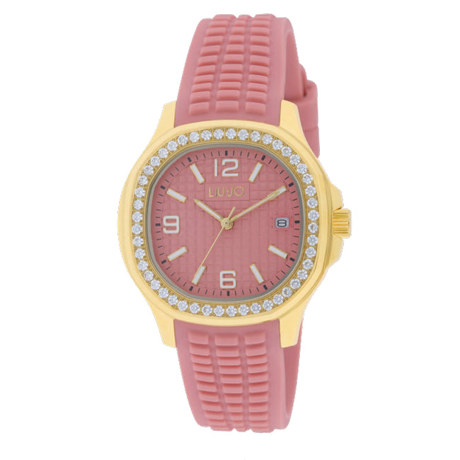 Orologio Donna Liu Jo Acciaio Dorato Gomma Rosa TLJ2634