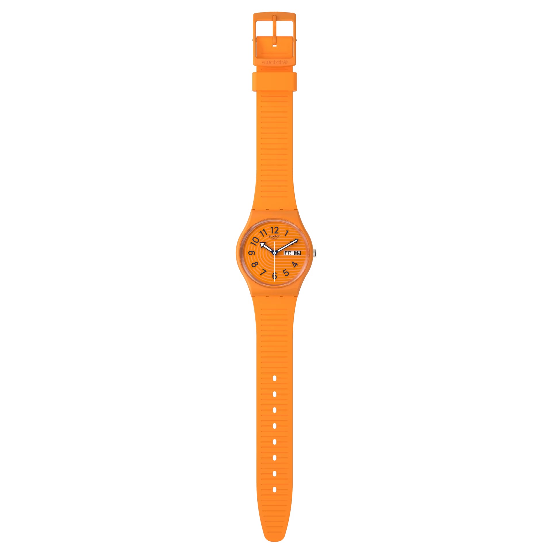 Orologio Unisex Swatch Trendy Lines In Sienna Quarzo Doppia Data Arancione SO28O703