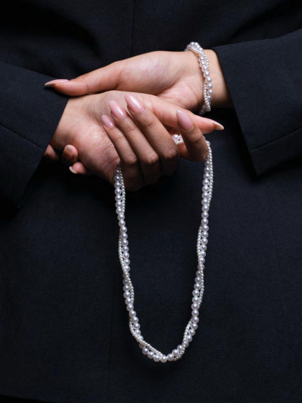 Collana Donna 4US Cesare Paciotti Acciaio Perle Biglie 4UCL8113W