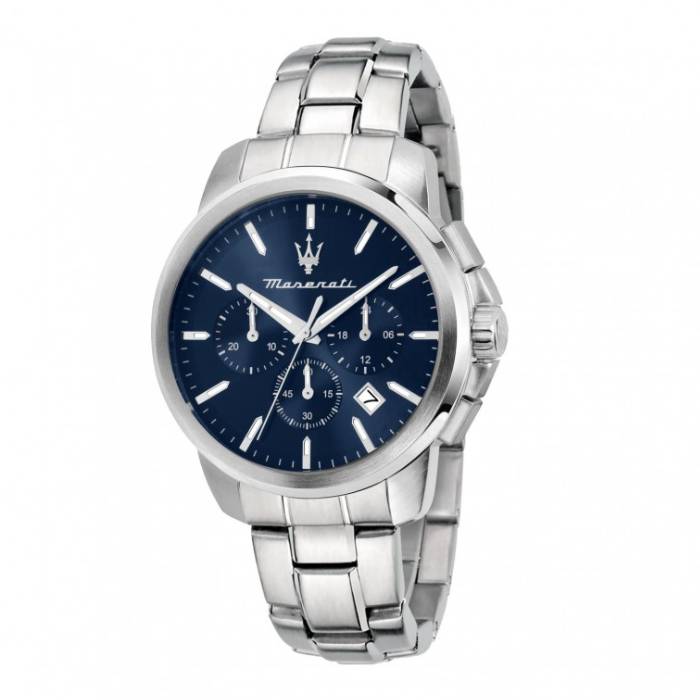 Orologio Uomo Maserati Successo Acciaio Quarzo Blu Crono Data R8873621047