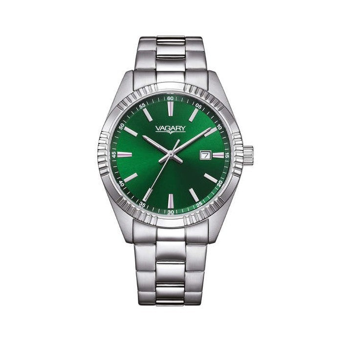 Orologio Uomo Vagary By Citizen Verde Acciaio IB9-115-41