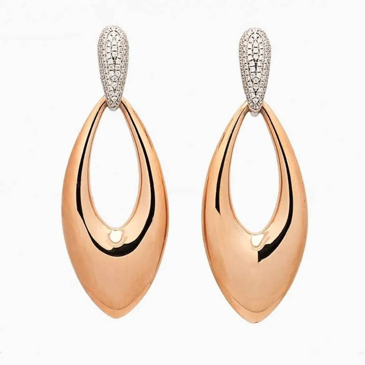 Orecchini Donna Mediterraneo Argento 925 Ovali Rosé Con Zirconi Bianchi H60RO01