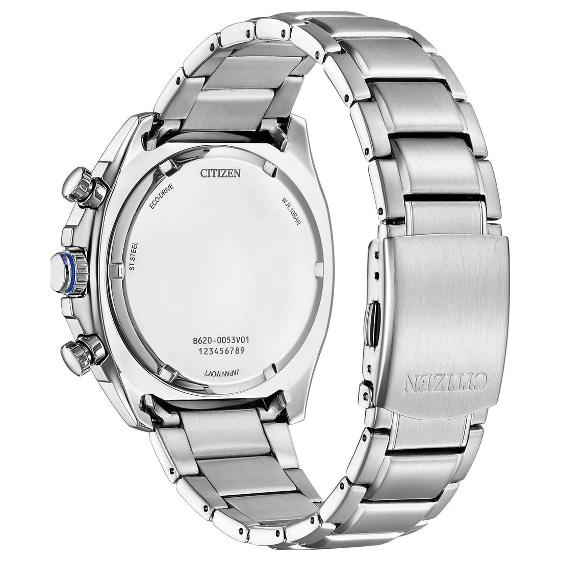 Orologio Uomo Citizen Eco Drive Cronografo Aviator Data Acciaio Blu CA4560-81L
