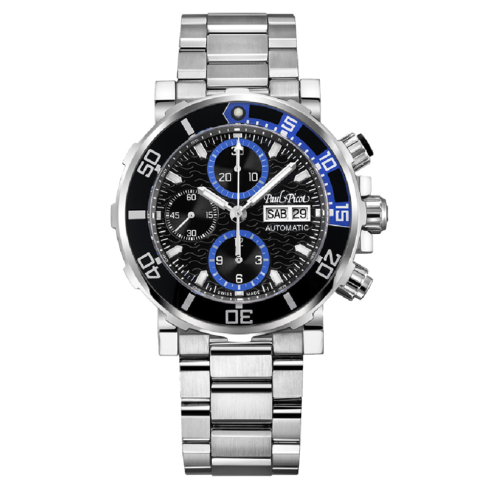 Orologio Uomo Paul Picot Yachtman 3 Automatico Gomma Acciaio 1127LN
