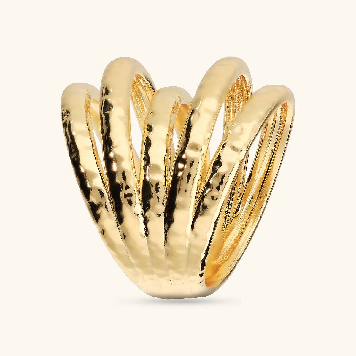 Anello Donna Etrusca Bronzo Dorato Fascia Multifilo WSET00870.YG