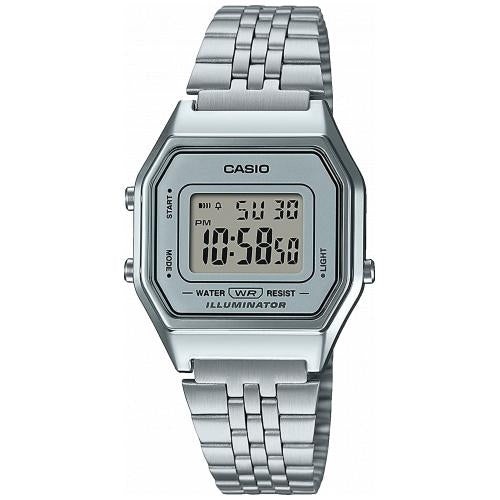 Orologio Donna Casio Vintage Acciaio Quarzo Digitale Numeri Neri Display