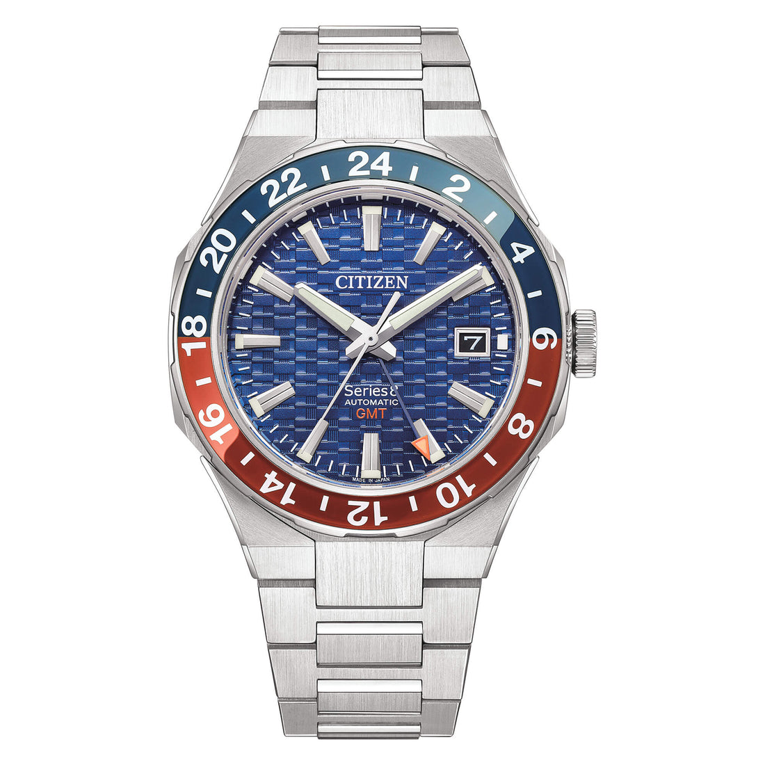Orologio Uomo Citizen Serie 8 GMT Automatico Blu Rosso Pepsi Acciaio NB6030-59L