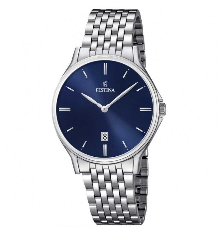 Orologio Uomo Festina Acciaio Quarzo Solo Tempo Data Blu F16744/3