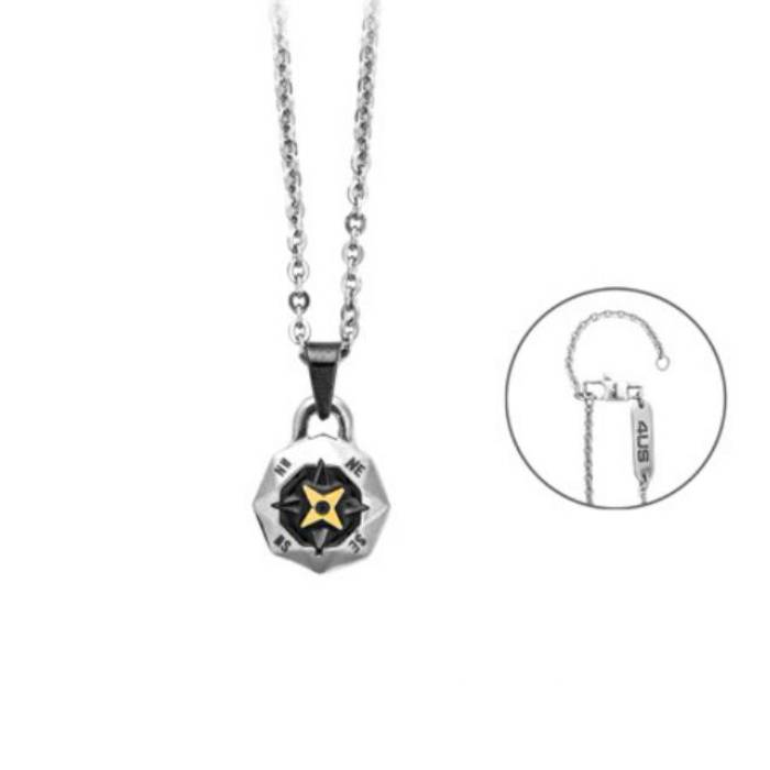 Collana Uomo 4US Cesare Paciotti Acciaio Rosa Dei Venti Oro 18 Kt 4UCL8804