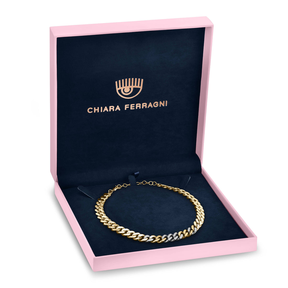 Collana Donna Chiara Ferragni Catena Groumette Zirconi Bianchi