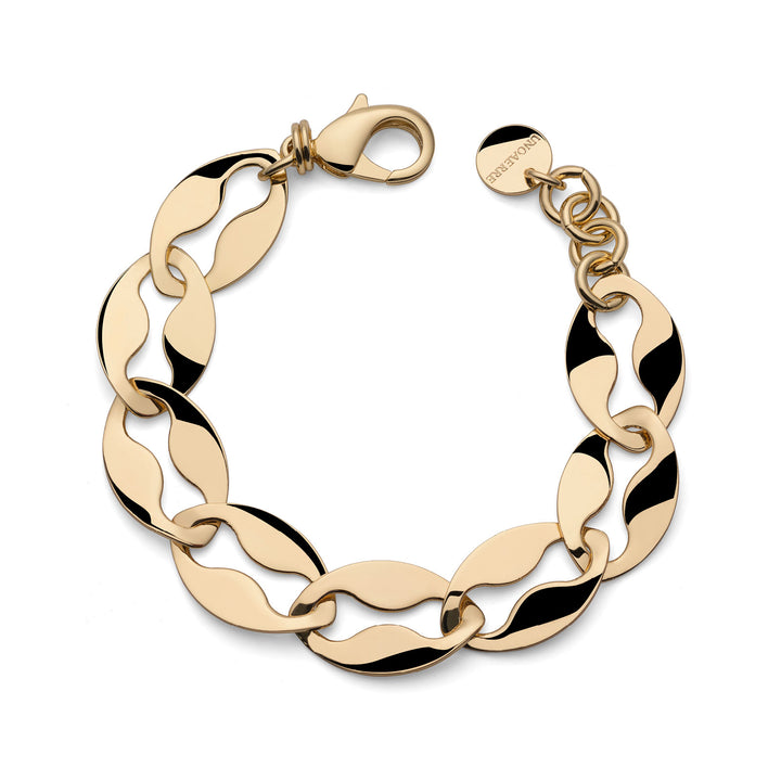 Bracciale Donna Unoaere Bronzo Dorato Catena Marina Piatta 572405