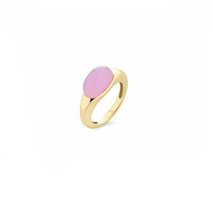 Anello Donna Sogni Argento Dorato Quarzo Ovale Rosa AN122GRS/16