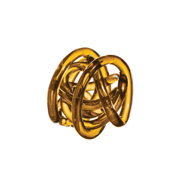 Scultura Cristallo Onlylux Nodo Dell'Amore Ambra 14 cm OL02082