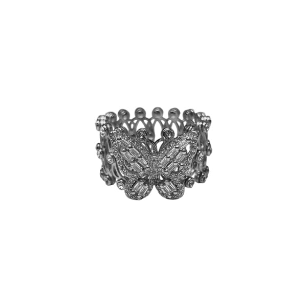 Anello-Bracciale Donna Re Mida Argento Estendibile Zirconi Fascia-4