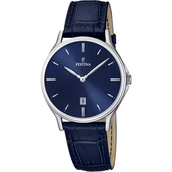 Orologio Uomo Acciaio Festina Pelle Blu F16745/3