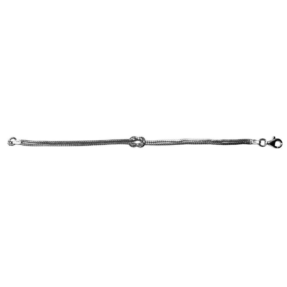Bracciale Unisex Re Mida Nodo Maglia Lucida Argento Bianco 925 BR-Med-25