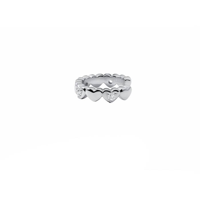 Orecchino Ear Cuff Donna Liu Jo Argento 925 Cuori Zirconi Bianchi ALJ319