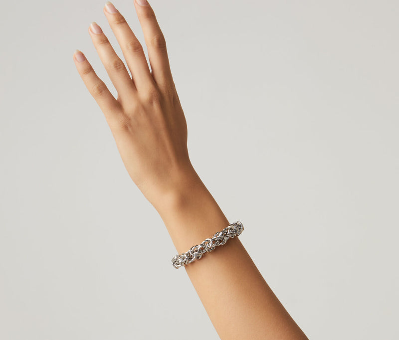 Bracciale Donna Giovanni Raspini Argento 925 Catena Maglia Bizantina Grande 06863