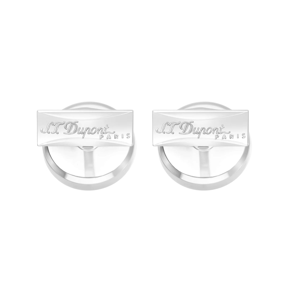 Gemelli Uomo Dupont Acciaio Smalto Nero Logo 005832