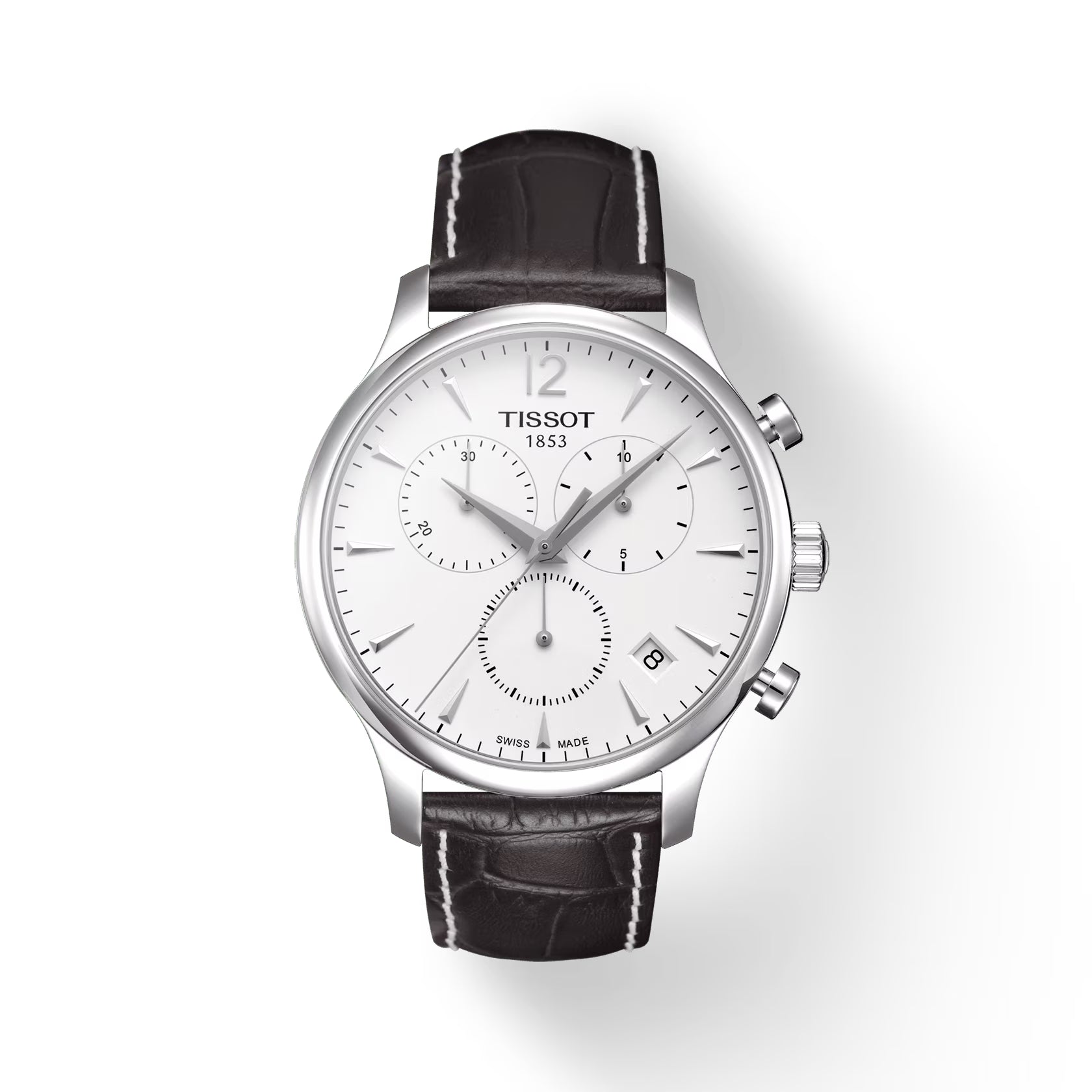 Orologio Uomo Tissot Tradition Acciaio Quarzo Cronografo Bianco Data T0636171603700